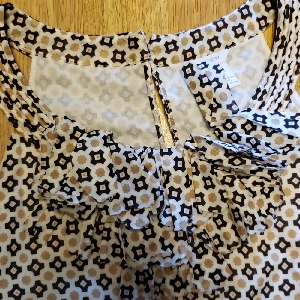 J Crew cotton print sleeveless top sz 0 - Picture 2 of 4